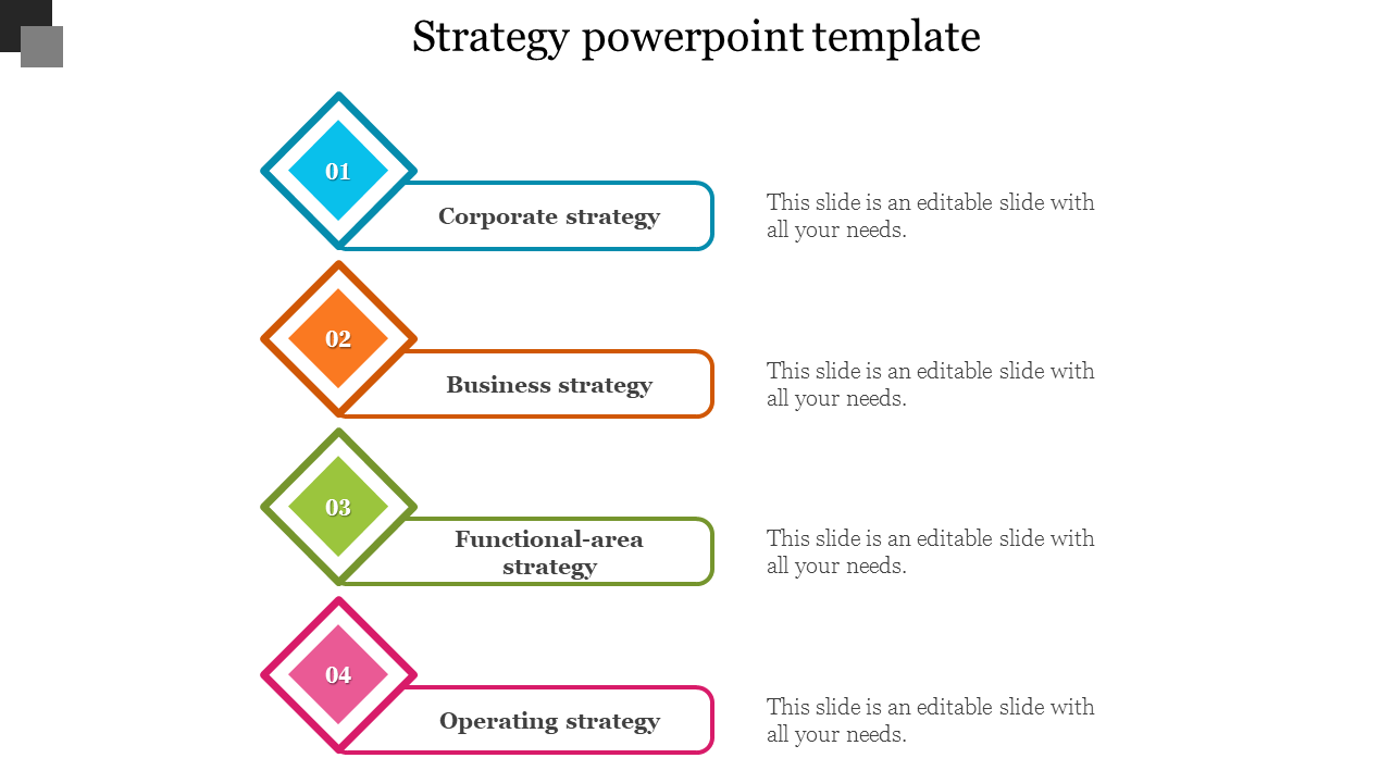Diamond Strategy PowerPoint Template and Google Slides
